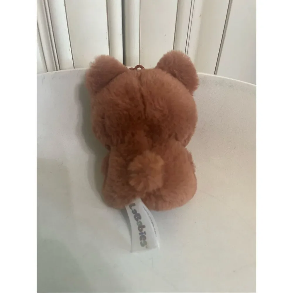 NWOT La Babies Brown WuWu Sparkle Monster Plush Clip-On Keychain Stuffed Toy